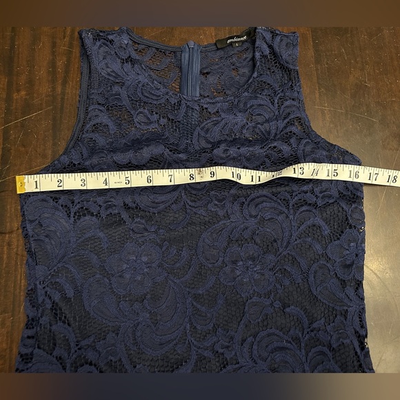 Women’s Navy Floral Dress Sz Large - Picture 7 of 9